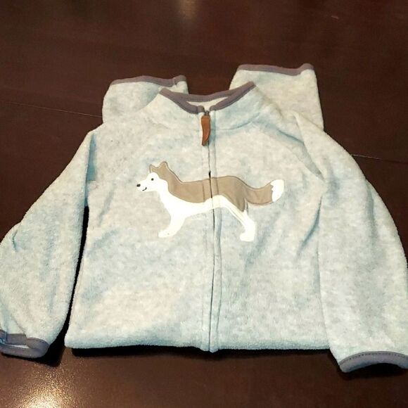 Carter's Gray Wolf Fleece Jumpsuit 18M - Picture 1 of 2